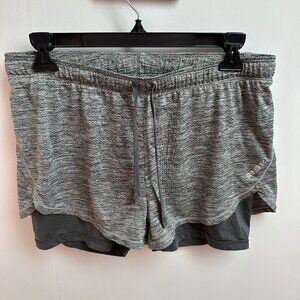 reebok running shorts heather navy gray